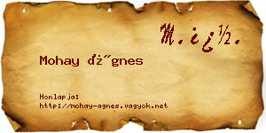 Mohay Ágnes névjegykártya